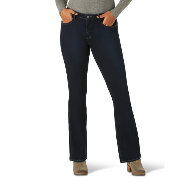 Lee Wrinkle Free Mid Rise Bootcut Pant Pantalons, Bleu Timide, 32 Femme