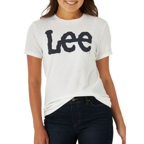 Lee Women's Short Sleeve Crew Neck Graphic Tee with Ribbed Neckline