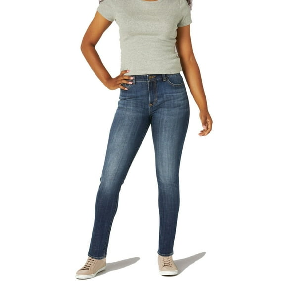 Lee Women's Slim Fit Skinny Leg Midrise Jean Denim Comfort Pants Lagoon Blue New