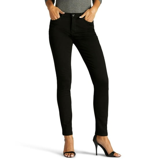 Lee Women's Slimming Fit Rebound Skinny Leg Jean Comfort Denim Bottoms Black New
