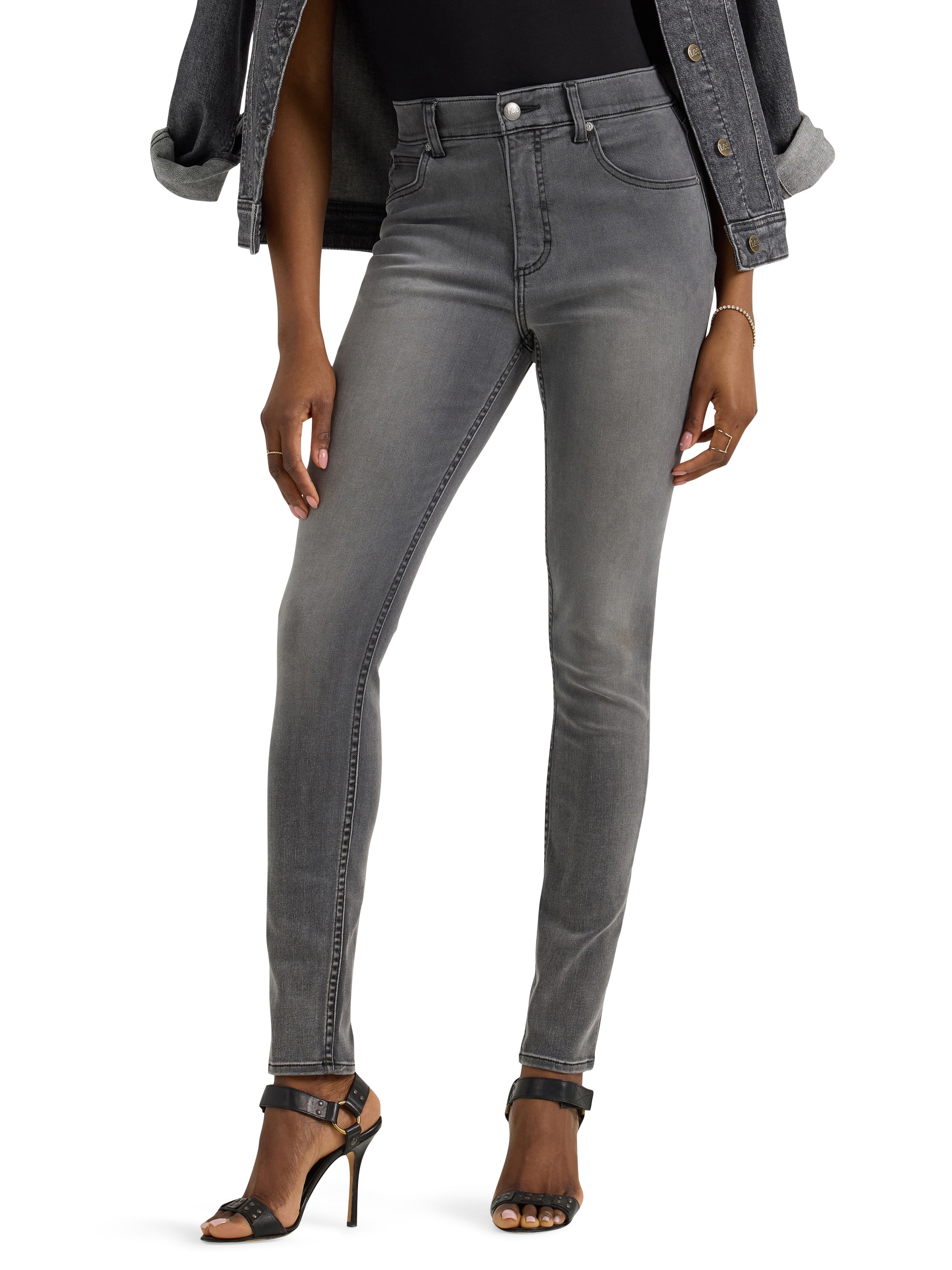 Lee Women s High Rise Fitted Skinny Jean with High Stretch Fabric Walmart