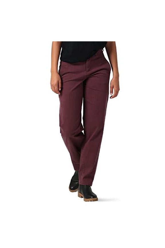 Lee Women's Ultra Lux Mid Rise Relaxed Straight Leg Pant, Boysenberry, 4