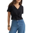 thumbnail image 1 of Lee® Women's and Plus Button Front Tie Top, Sizes S-4XL, 1 of 6