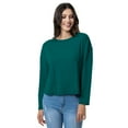 thumbnail image 1 of Lee Women's and Plus Crew Neck Cropped Waffle Knit Pullover Top, S-4X, 1 of 4