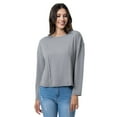 thumbnail image 1 of Lee Women's and Plus Crew Neck Cropped Waffle Knit Pullover Top, S-4X, 1 of 4