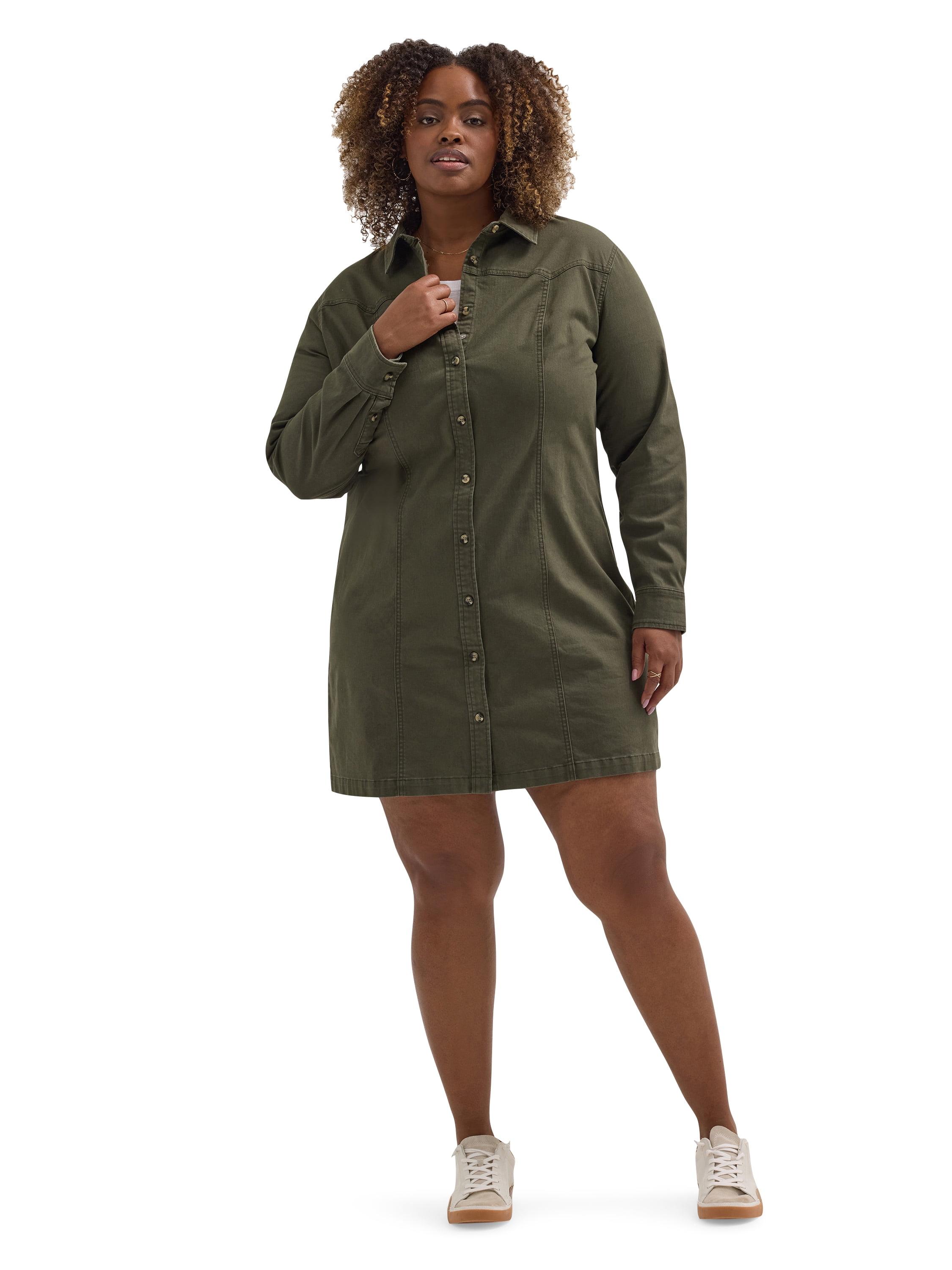 white christmas dresses Kieran Shirt Dress in Oracle main image 1