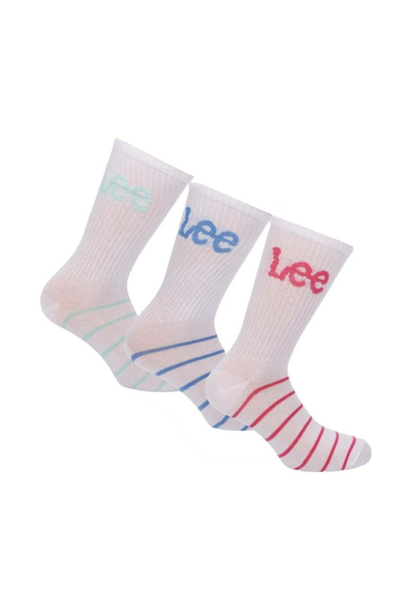 Womens Contrast Striped Sports Socks (Pack of 3)