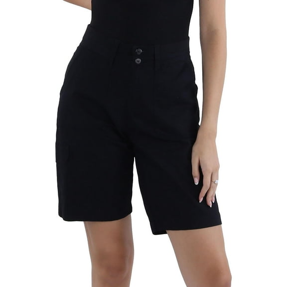 Lee Women's Relaxed Fit Cargo Avey Cargo Bermuda Shorts - Black, Black, 4