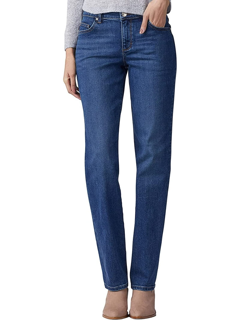 Lee Womens Petite 14 Short, Mid Rise Stretch Relaxed Fit Straight