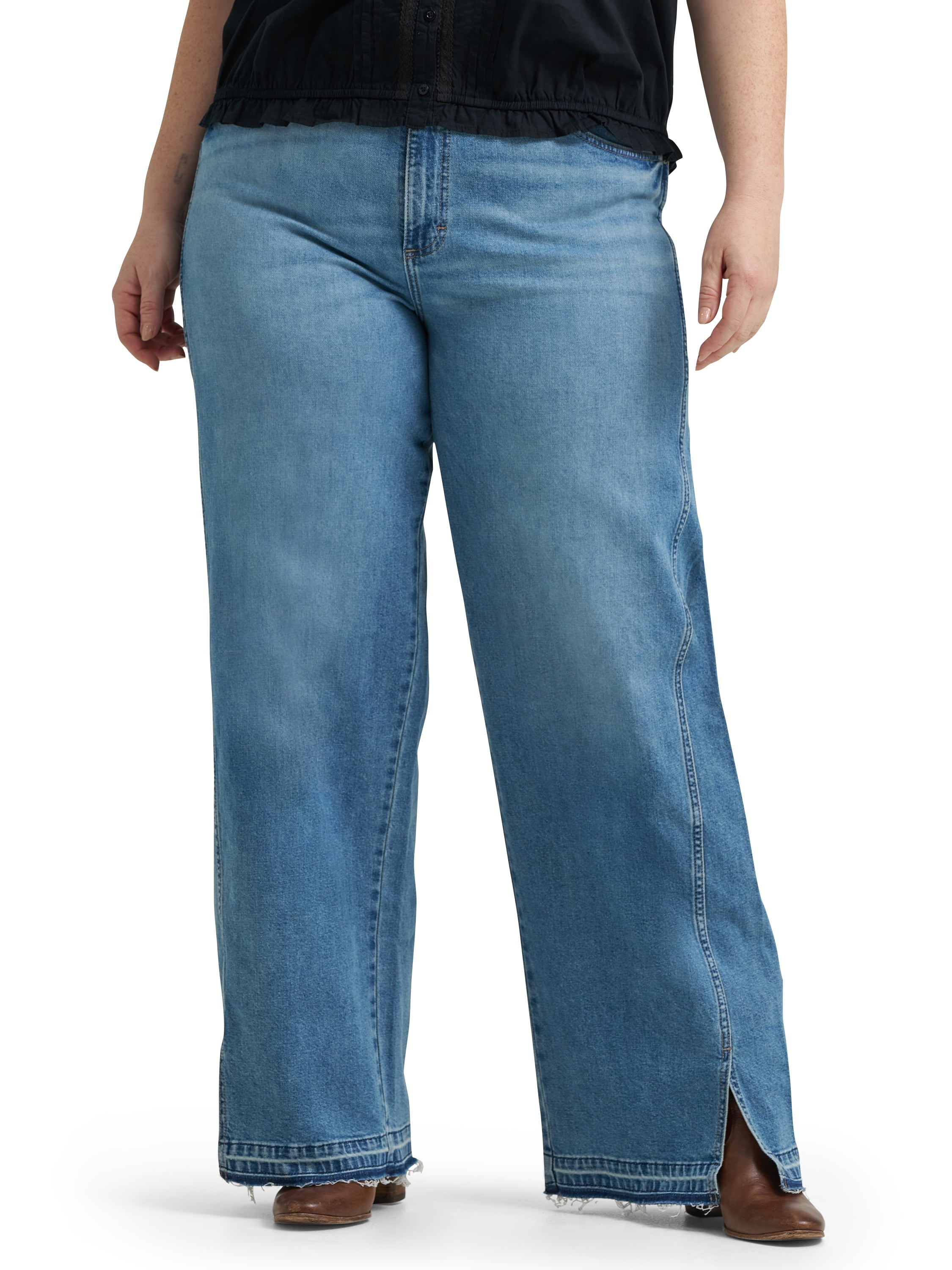 Lee® Women's and Plus Loose Fit Rider Denim Jeans with Released Hem