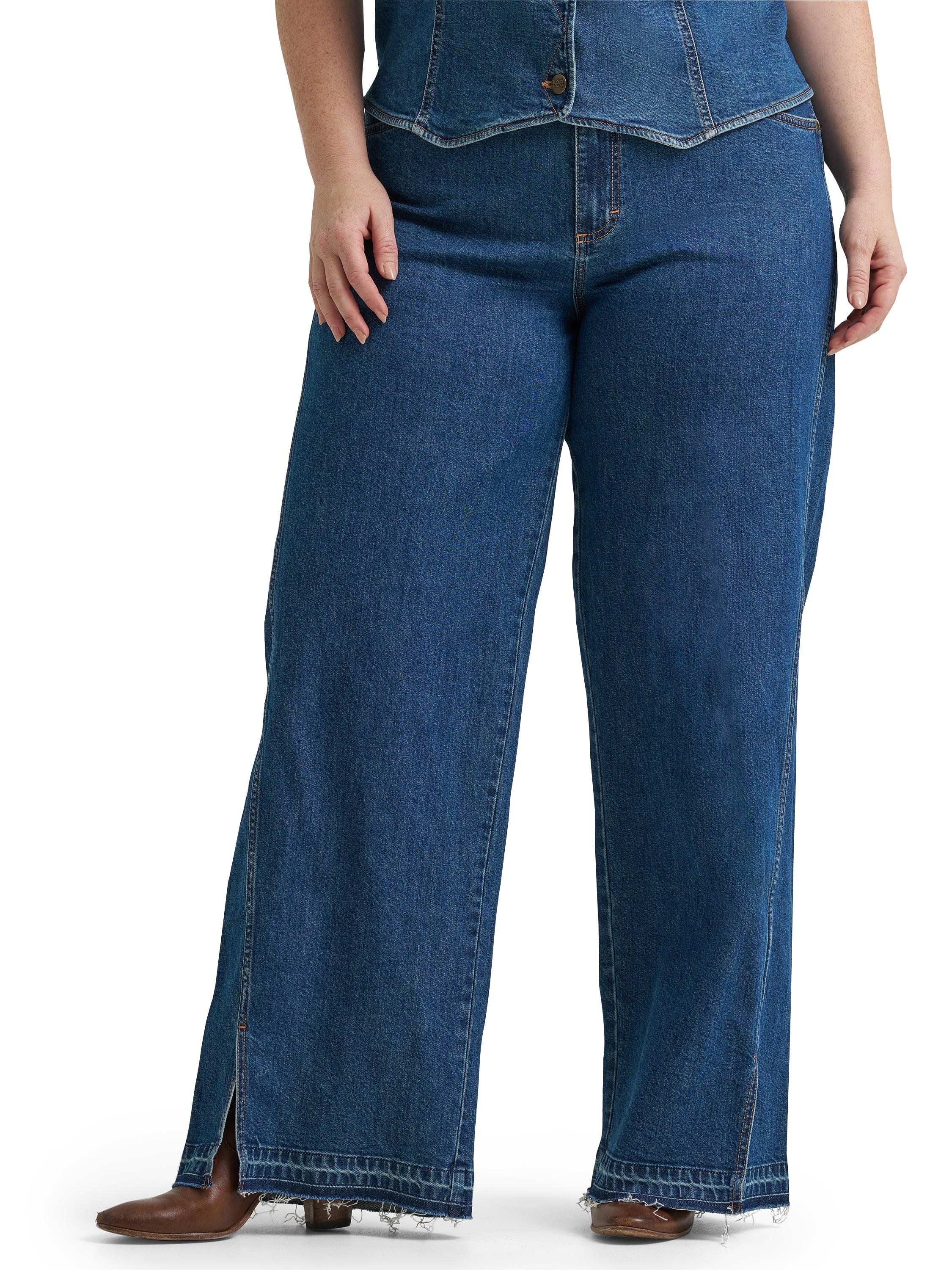 Lee® Women's and Plus Loose Fit Rider Denim Jeans with Released Hem