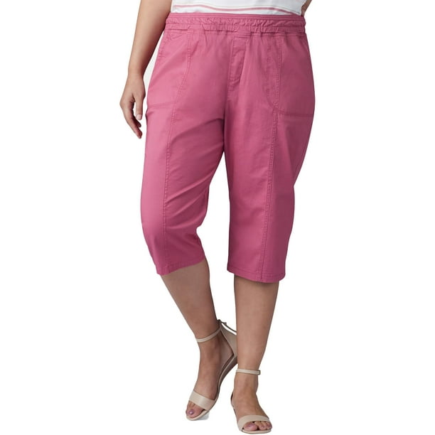 Lee Womens Plus Relaxed Fit Long Skimmers Pink 18W