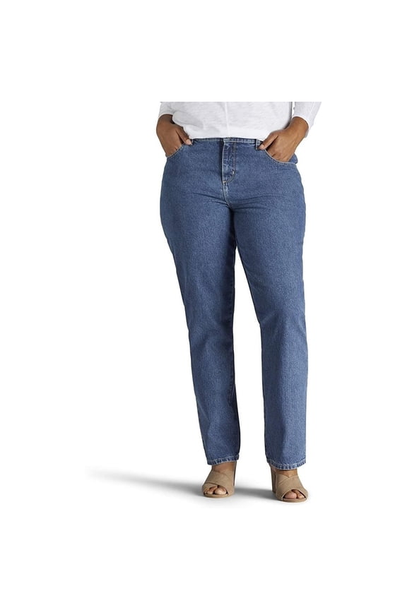 Womens Plus Size Relaxed Fit Straight Leg Jean, aero, 16 Medium New with box/tags
