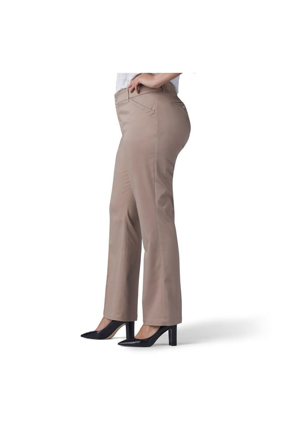 Women's Plus-Size Flex Motion Regular Fit Straight Leg Pant Comfort Flax New
