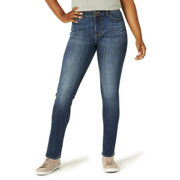 Lee Women's Slim Fit Skinny Leg Midrise Jean, Lagoon Blue, 10 Short