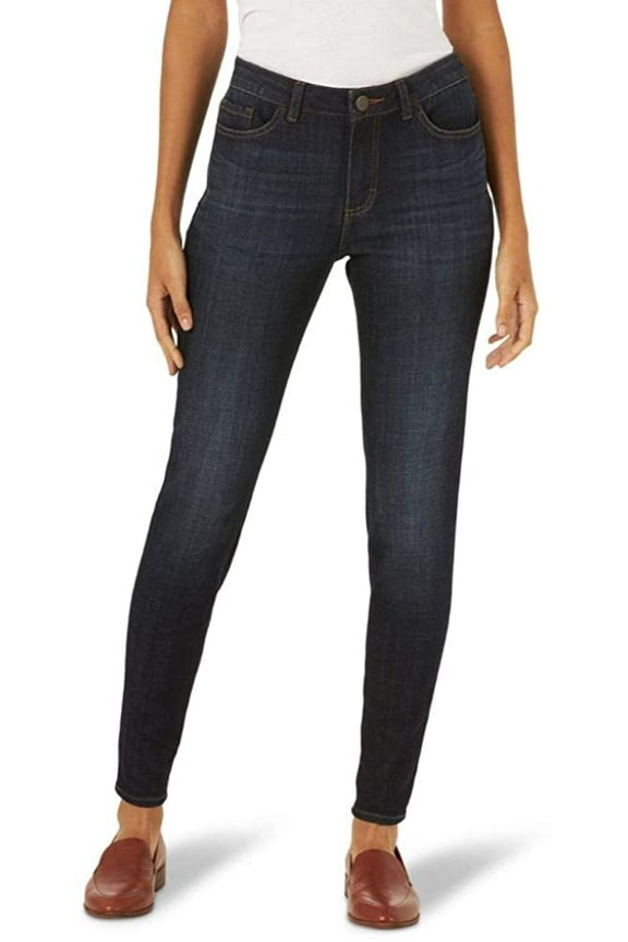 Women's Slim Fit Skinny Leg Midrise Jean Comfort Denim Pants Blackout New