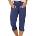 thumbnail image 1 of Lee Womens Solid 6 Pockets Cargo Capris 12 Ink blue, 1 of 5