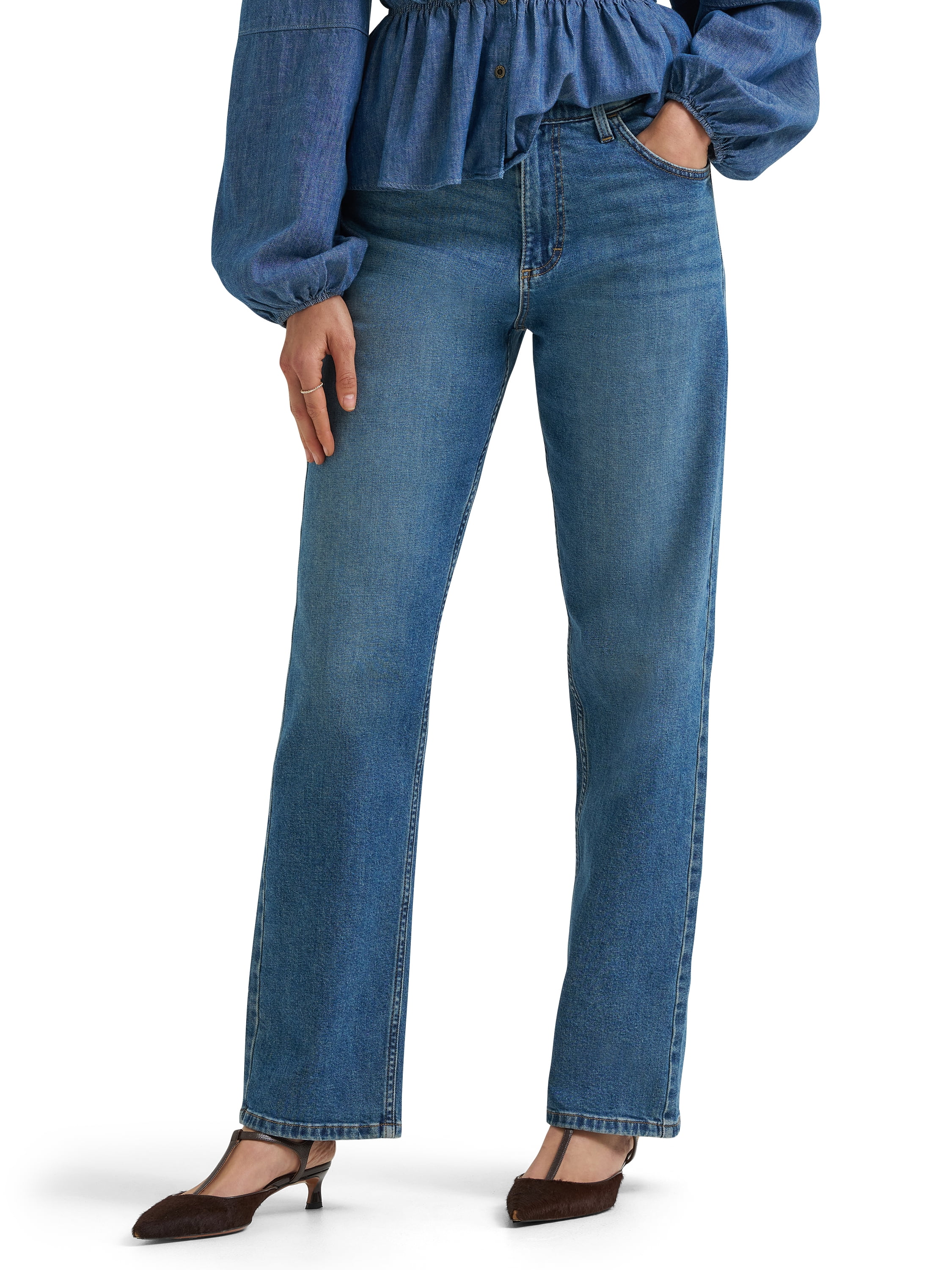Lee® Women's Heritage High-Rise Classic Straight Leg Denim Jean, Sizes 2-32