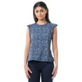 thumbnail image 1 of Lee Womens and Plus Ruffle Sleeve Crewneck Tank Top, S-4X, 1 of 7