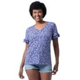 thumbnail image 1 of Lee Womens and Plus Short Sleeve Cotton Ruffle V-Neck T-Shirt, S-4X, 1 of 7