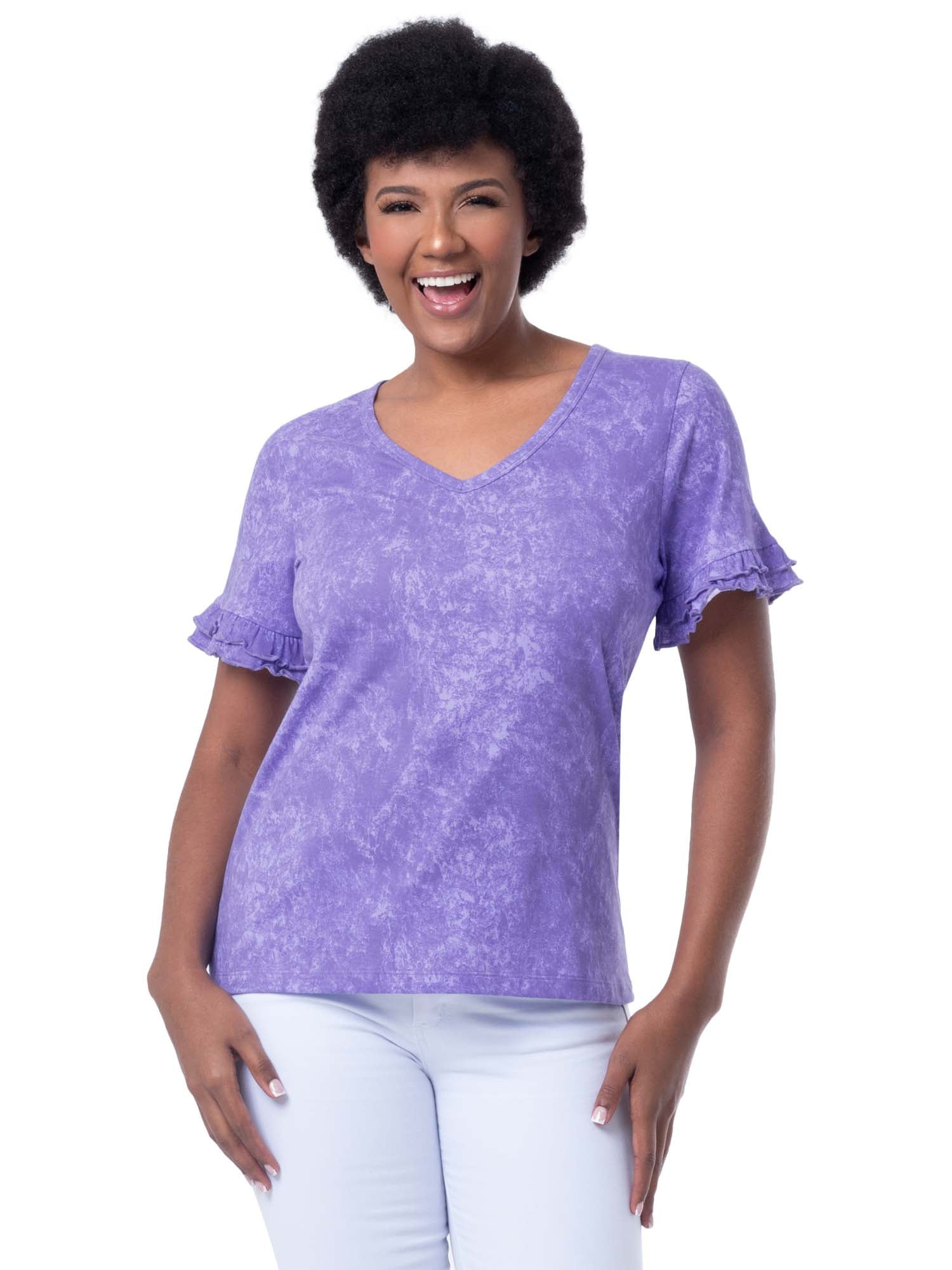 Rickelle DBL Ruffle Sleeve Cotton Tee-Stretch main image 1