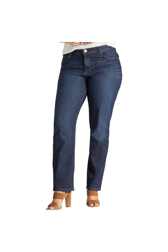 Womens's Plus Stretch Relaxed Fit Straight Leg Jean