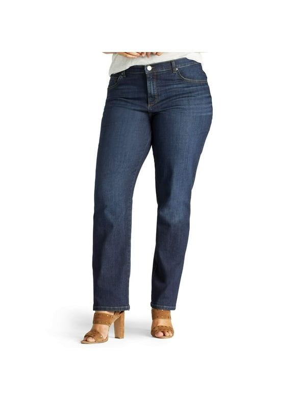 Lee Womens's Plus Stretch Relaxed Fit Straight Leg Jean