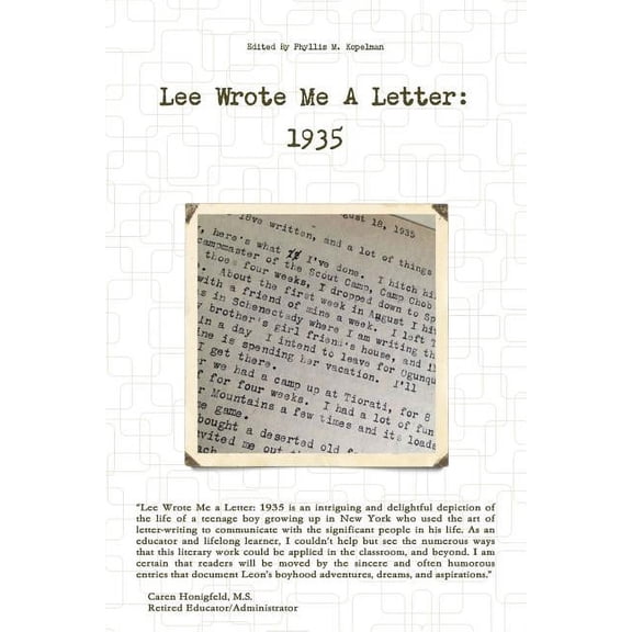 Lee Wrote Me A Letter: 1935, (Paperback)