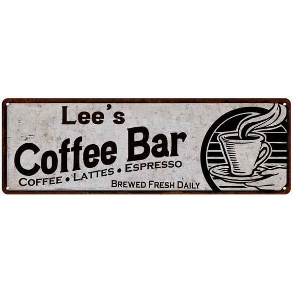 Lee's Coffee Bar Sign Kitchen Decor 6x18 206180007328