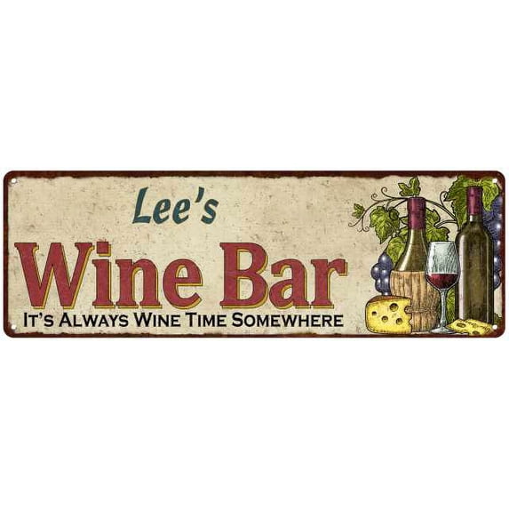 Lee's Wine Bar Home Decor Metal Gift 8x24 Sign 108240052328