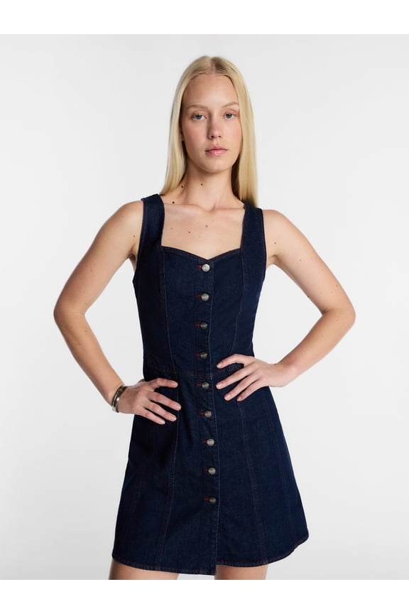 Women's Denim Mini Dress, Sizes XS-XXL