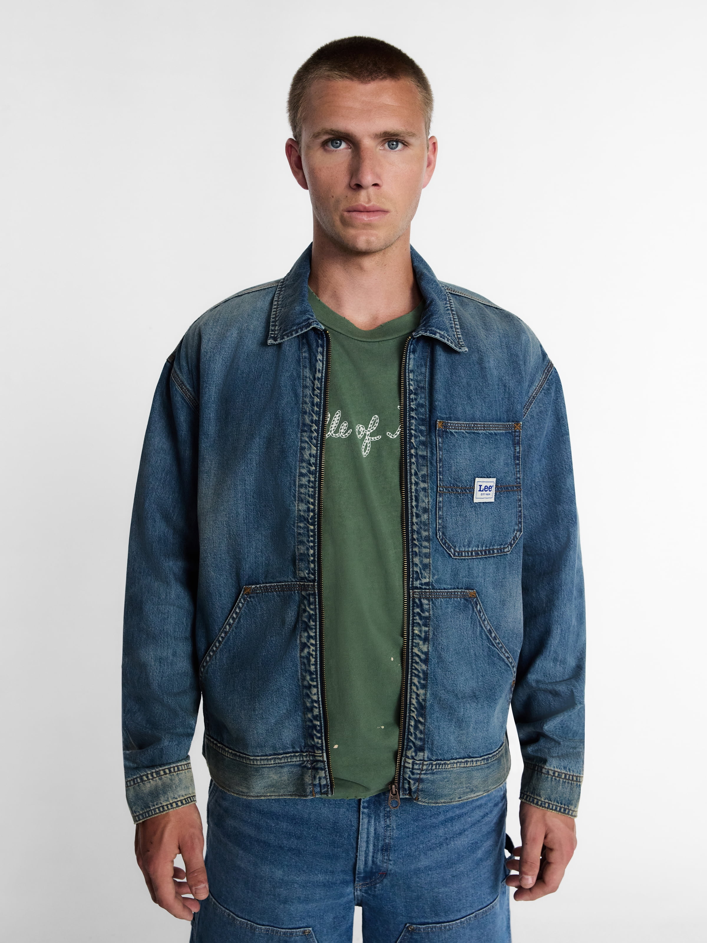 Kacey Lee Men's Denim Workwear Jacket, Sizes S-2XL - Walmart.com