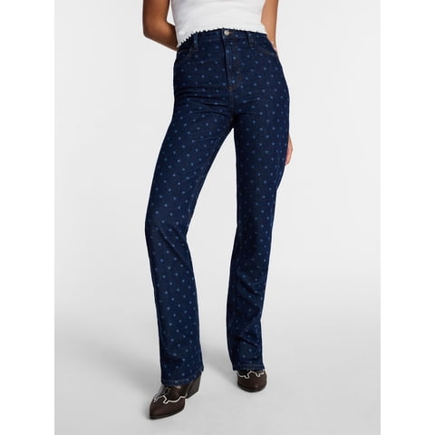 Women's High-Rise Star Print Bootcut Jeans, Sizes 0-18
