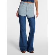 Women's Long Denim Chaps Jeans, Sizes 0-18