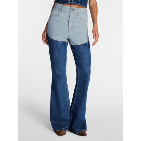 Women's Long Denim Chaps Jeans, Sizes 0-18