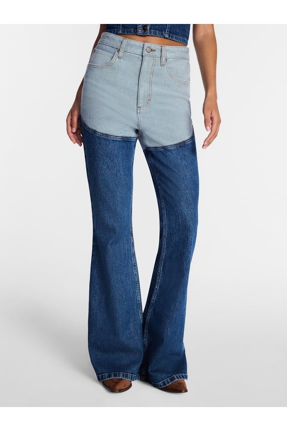 Women's Long Denim Chaps Jeans, Sizes 0-18