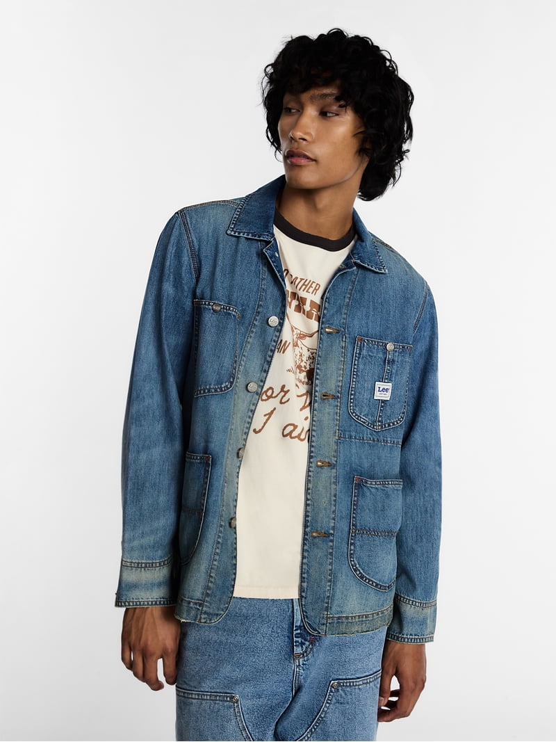 Kacey Lee Men's Denim Chore Jacket, Sizes S-2XL - Walmart.com