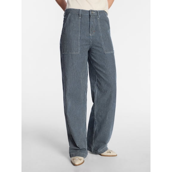 Kacey Lee Women's Mid Rise Loose Carpenter Jeans, Sizes 0-18