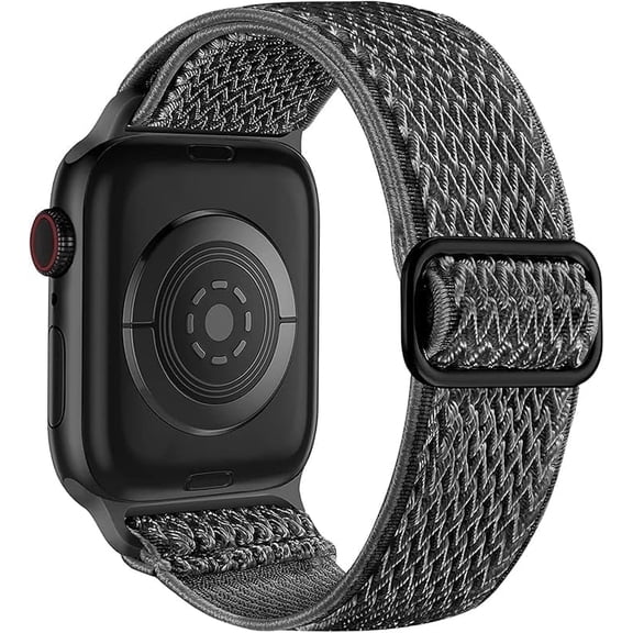 LeeCHee Nylon Stretchy Solo Loop Watch Band, Compatible with Apple Watch Series 1-10, SE, Ultra 38mm/40mm/41mm/42mm/44mm/45mm/46mm/49mm, Adjustable Replacement Strap for Women Men