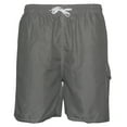 thumbnail image 1 of LeeHanTon Mens Swim Trunks Dry Fit Elastic Waist Drawstring Solid Beach Shorts, Grey, XL, 1 of 3