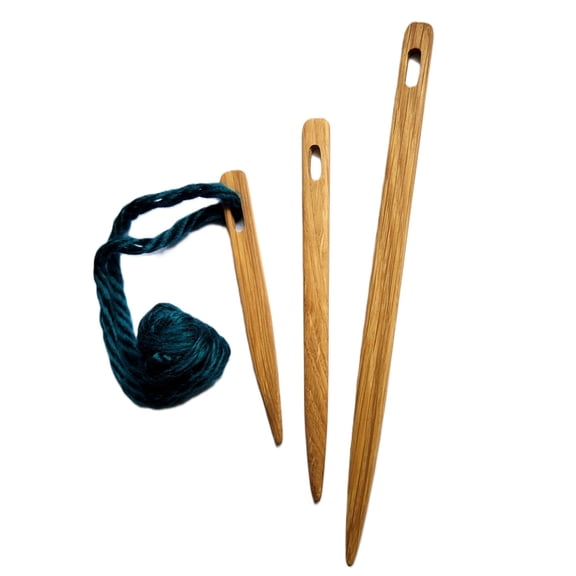 LeeKraftz Oak Weaving Needle Set, 5", 7" and 9", Bench-Made