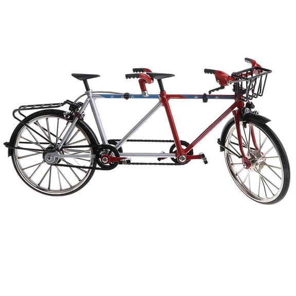 LeeQinersw 1:10 Alloy Diecast Tandem Bike Model Ornament Bicycle Toy Collectibles Black
