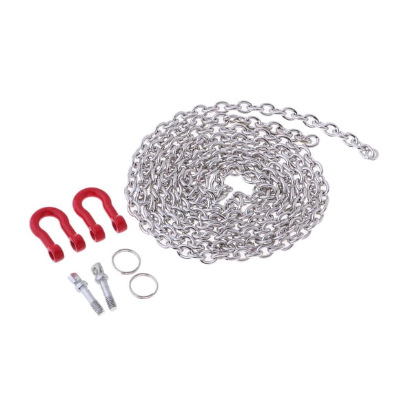 LeeQinersw 1/10 RC Car Crawler Truck Hobby Models Metal Trailer Chain with Hooks Red