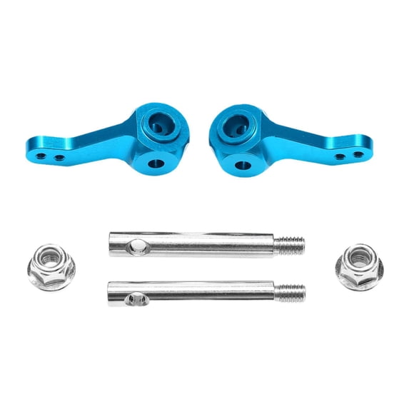 LeeQinersw 1/10 RC Car Steering Knuckle Arms Set Accessory Professional Spare Parts Durability Aluminum Alloy RC Car Parts for Lunch Box Blue