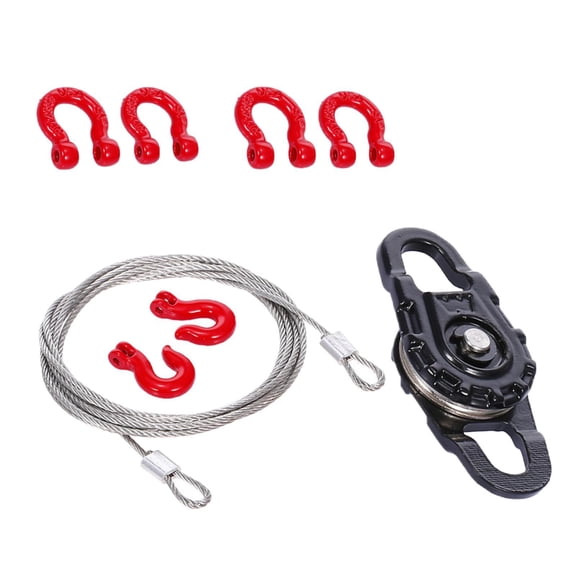 LeeQinersw 1/10 RC Climbing Car Winch Snatch Block D-Ring Shackle Tow Chain Replacement fit