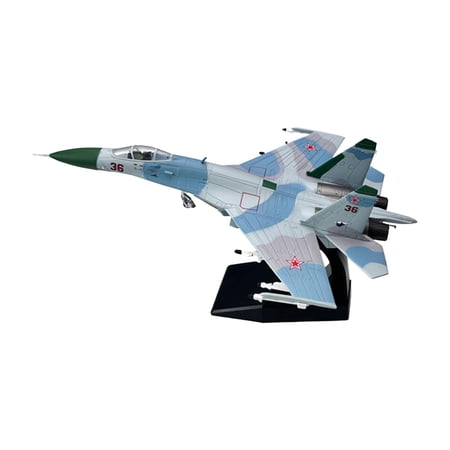 LeeQinersw 1/100 SU27 Fighter Model Simulated Airplane Realistic with Display Stand Display