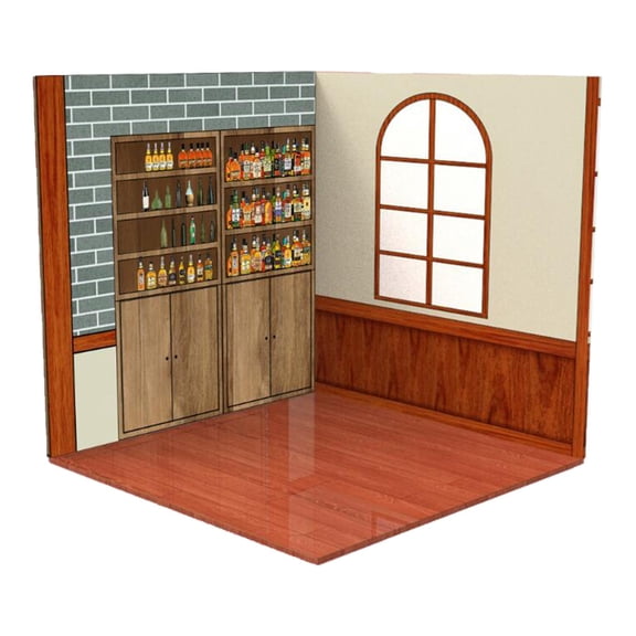 LeeQinersw 1/12 Backdrop Scene Model Background Simulation Collection Diorama Scene Display Tea House