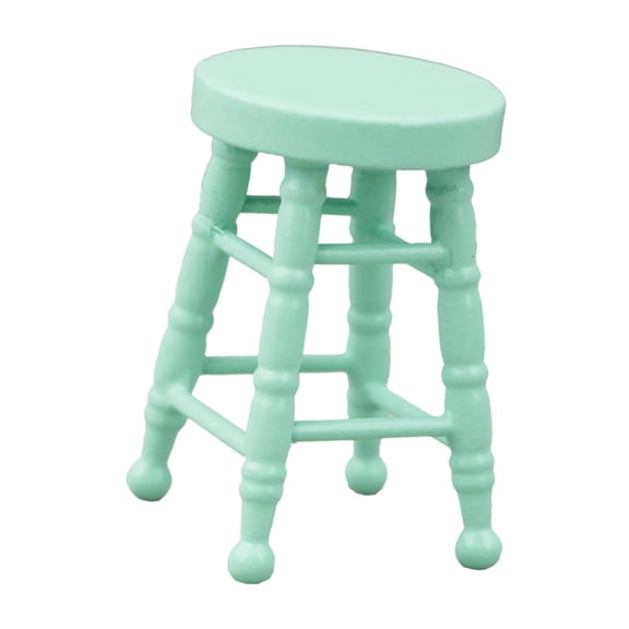 LeeQinersw 1:12 Dollhouse Bar Stool, Miniature Footstool, Simulated Decorative Mini Counter green