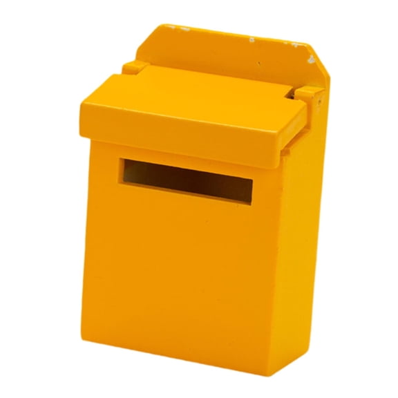 LeeQinersw 1/12 Dollhouse Mailbox Life Scene Wooden Flip Mailbox Scene Dollhouse Decoration Orange