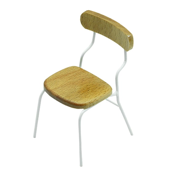 LeeQinersw 1/12 Dollhouse Miniature Model Furniture Scenery Supplies White Chair
